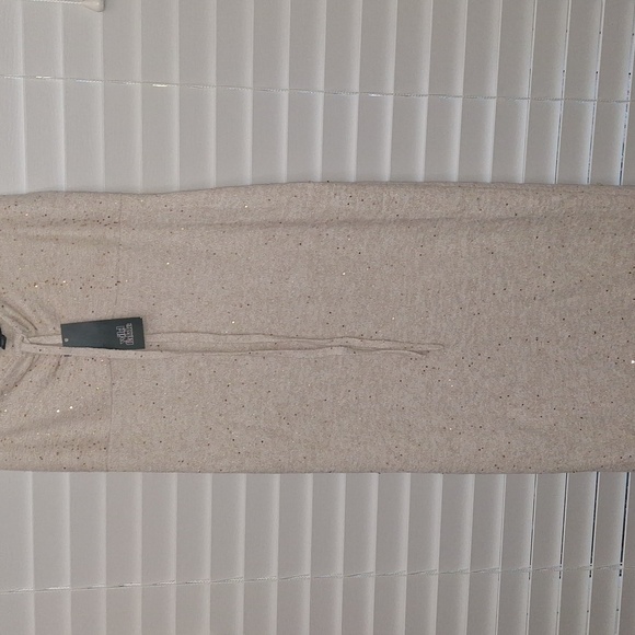 - Tube Midi Sweater Dress Cream Glitter Knit Wild Fable size large NWT - Picture 5 of 5